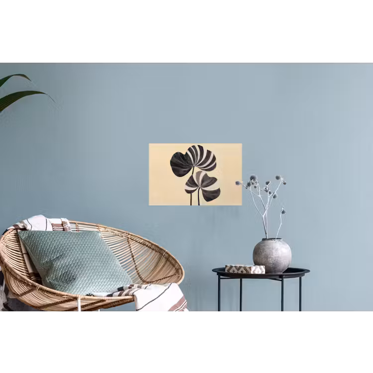Zwart - Bladeren - Strepen - Minimalistisch Muursticker klein -plant