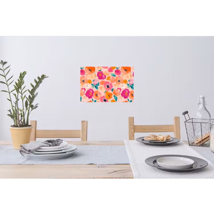 Bloesems - Vrolijk - Kleurrijk Muursticker klein 286 -eettafel