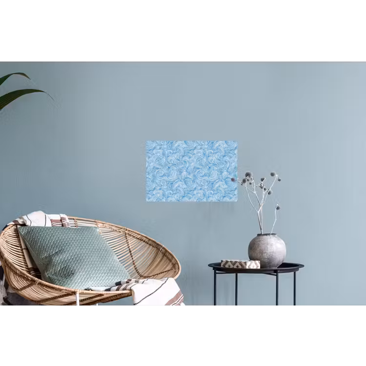 Blauw - Wit - Spiraal - Golven - Lijnen Muursticker klein 286 -plant