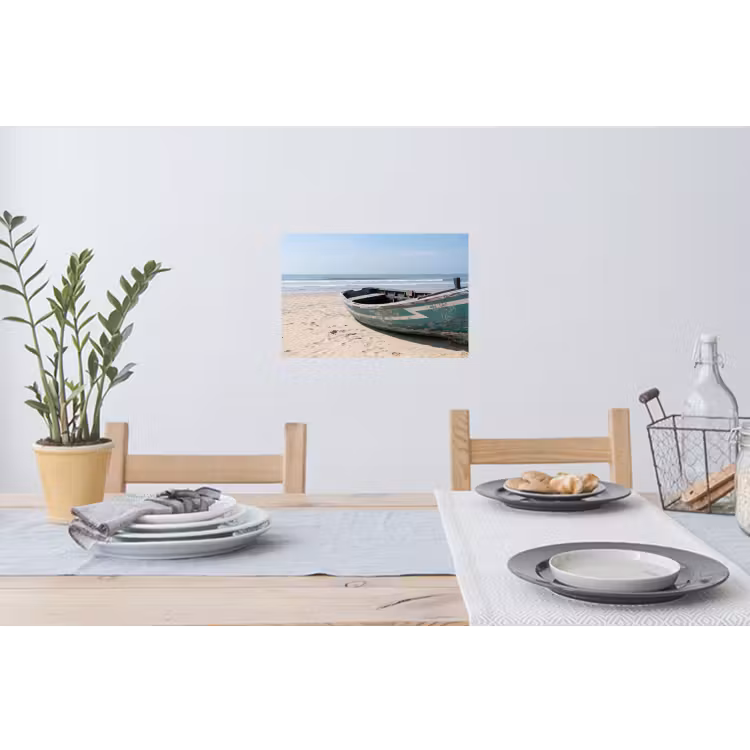 Boot - Zandstrand - Zee Muursticker klein -eettafel
