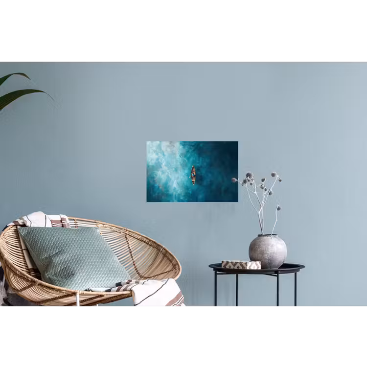 Bootje - Water - Blauw Muursticker klein -plant