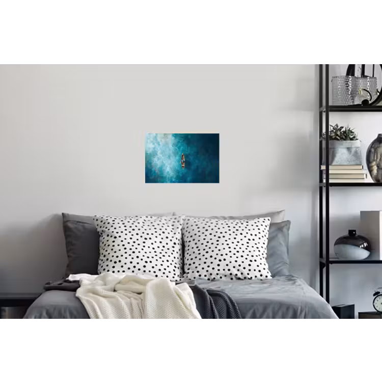 Bootje - Water - Blauw Muursticker klein -slaapkamer