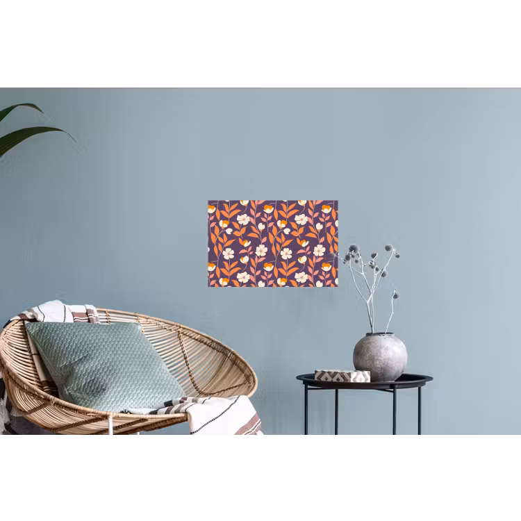 Boho - Vintage - Paars Muursticker klein 286 -plant