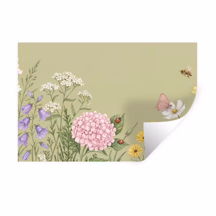 Botanisch - Bloemen - Kleurrijk Muursticker klein -3d