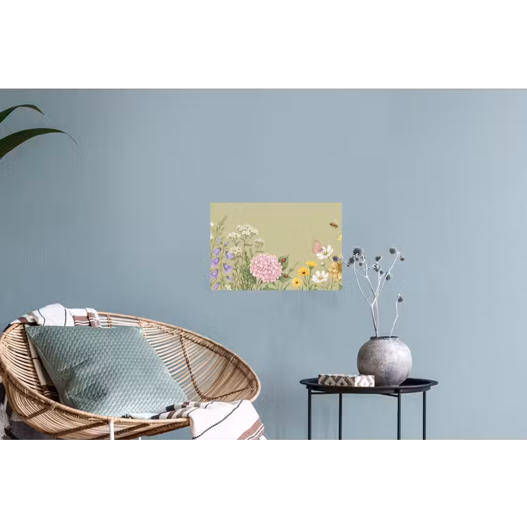 Botanisch - Bloemen - Kleurrijk Muursticker klein -plant