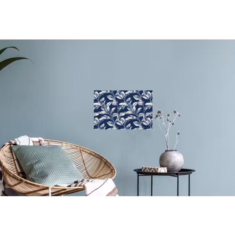 Botanisch - Patroon - Blauw Muursticker klein 286 -plant