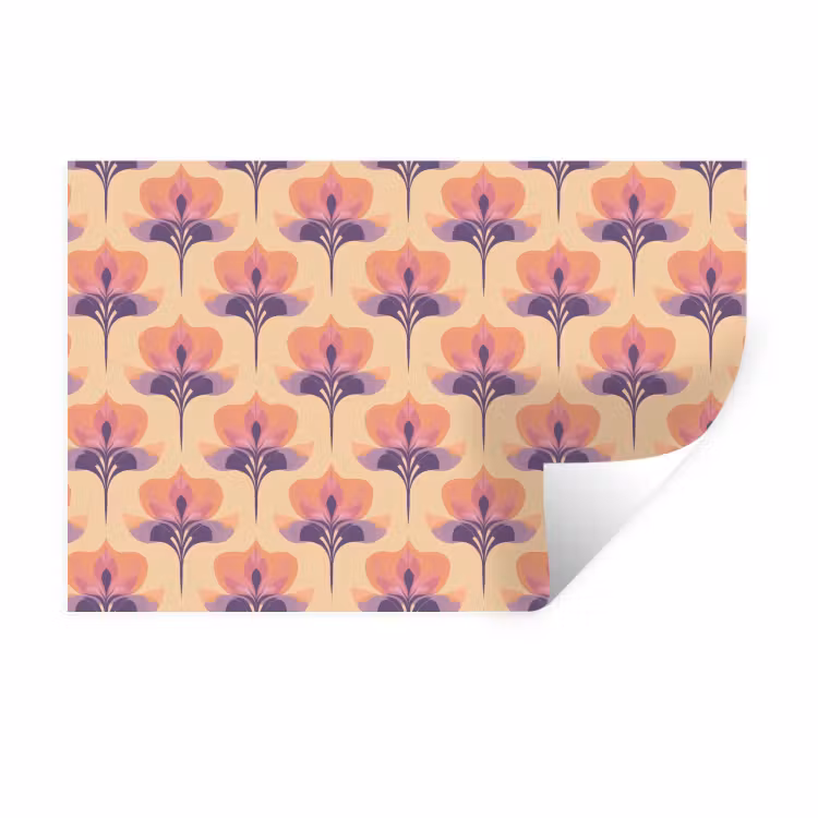 Botanisch - Patroon - Pastel Muursticker klein 286 -3d