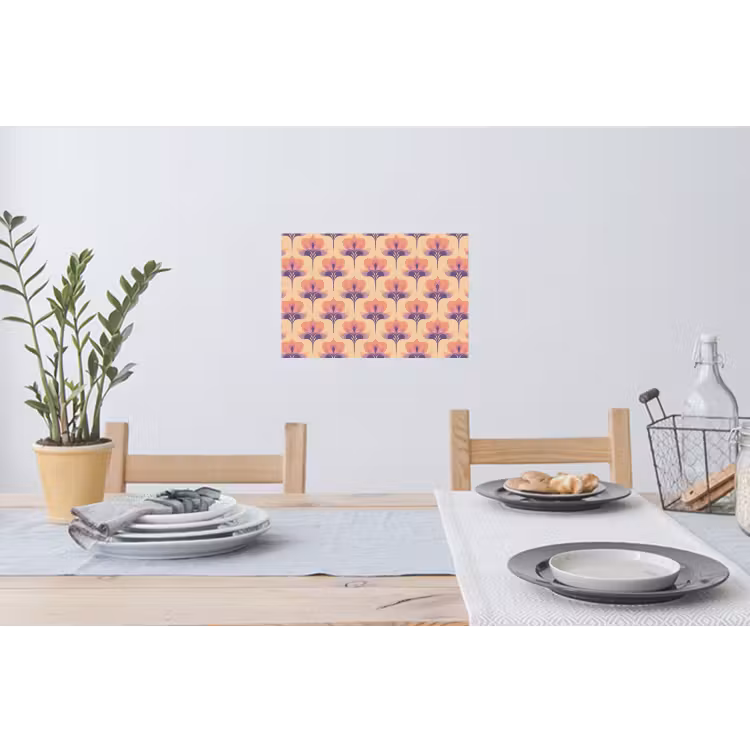 Botanisch - Patroon - Pastel Muursticker klein 286 -eettafel