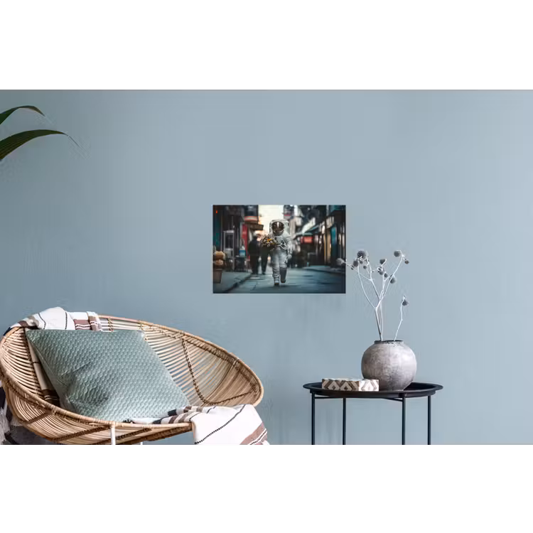 Boeket - Bloemen - Kleurrijk - Astronaut Muursticker klein -plant