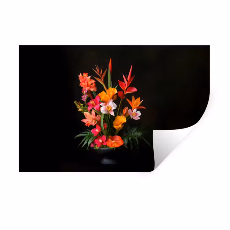 Boeket - Bloemen - Exotisch Muursticker klein -3d