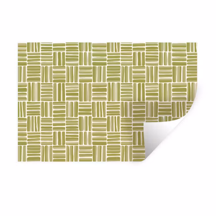 Vlecht - Patroon - Groen Muursticker klein 286 -3d