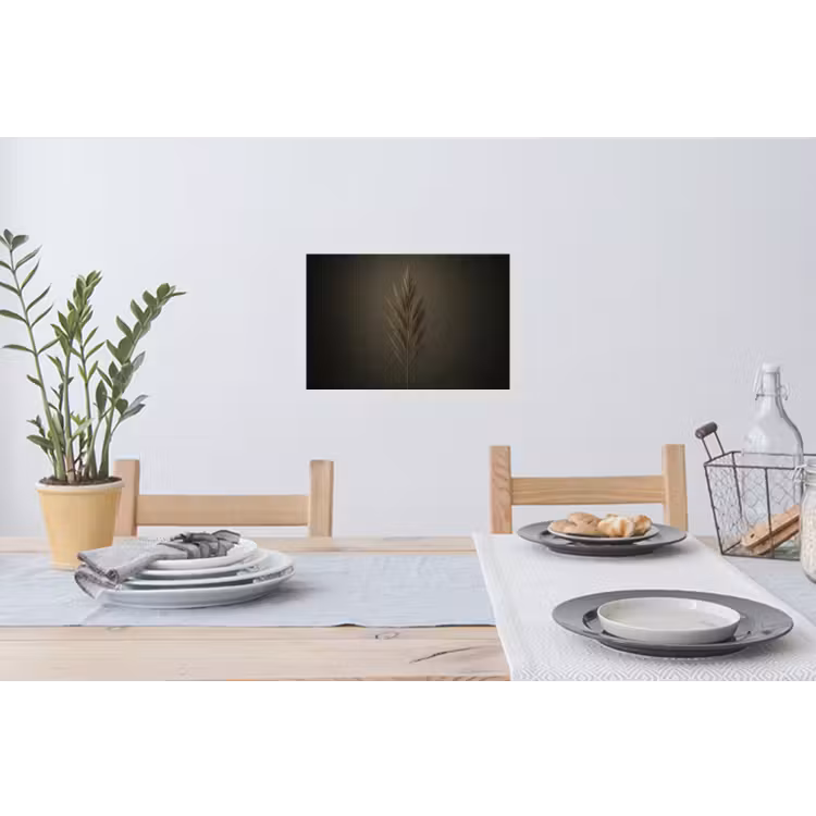 Tak - Pluimgras - Donkerbruin Muursticker klein -eettafel