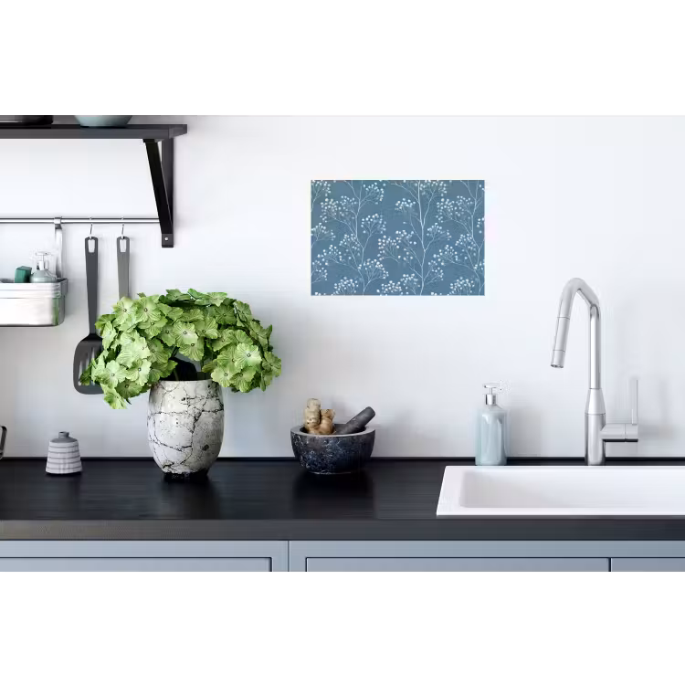 Takken - Bessen - Patroon - Lichtblauw Muursticker klein 286 -keuken