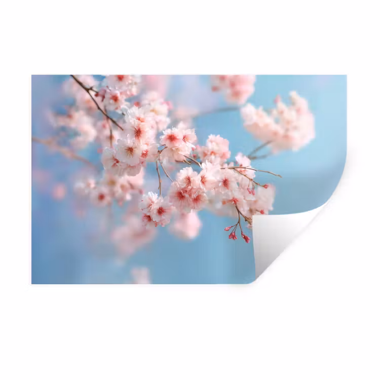 Takken - Bloesems - Roze Muursticker klein -3d