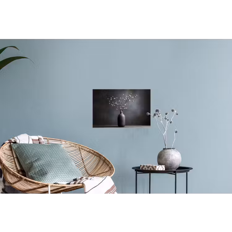 Takken - Vaas - Bolletjes - Wit Muursticker klein -plant