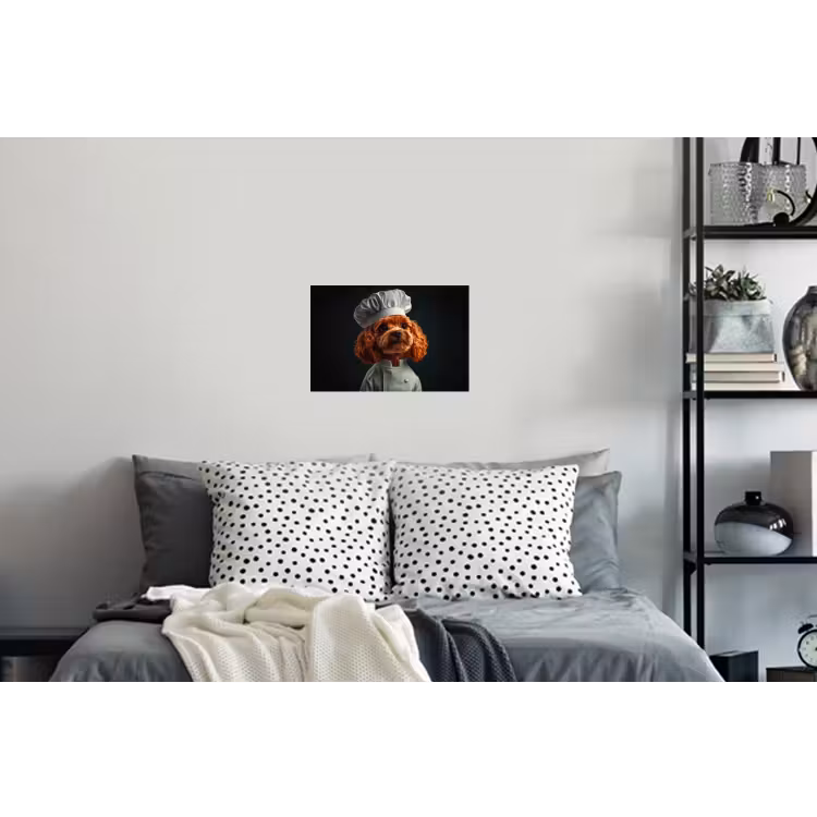 Bruin - Kok - Hondje Muursticker klein -slaapkamer