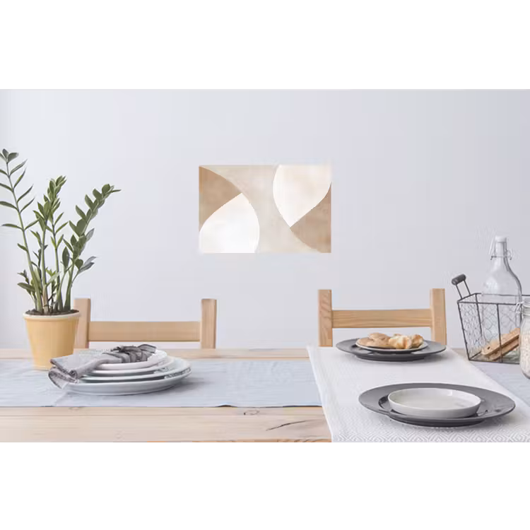 Bruin - Japandi - Abstract Muursticker klein -eettafel