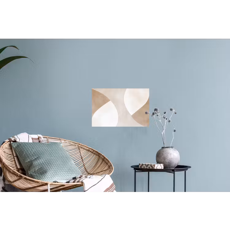 Bruin - Japandi - Abstract Muursticker klein -plant
