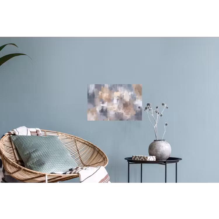 Penseelstreken - Schilderij - Beige Muursticker klein -plant