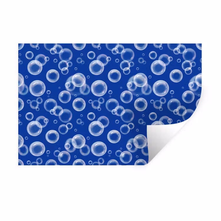 Bubbels - Patroon - Blauw Muursticker klein -3d