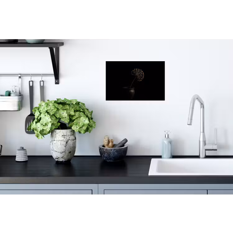 Bol - Gedroogd - Vaas - Zwart Muursticker klein -keuken