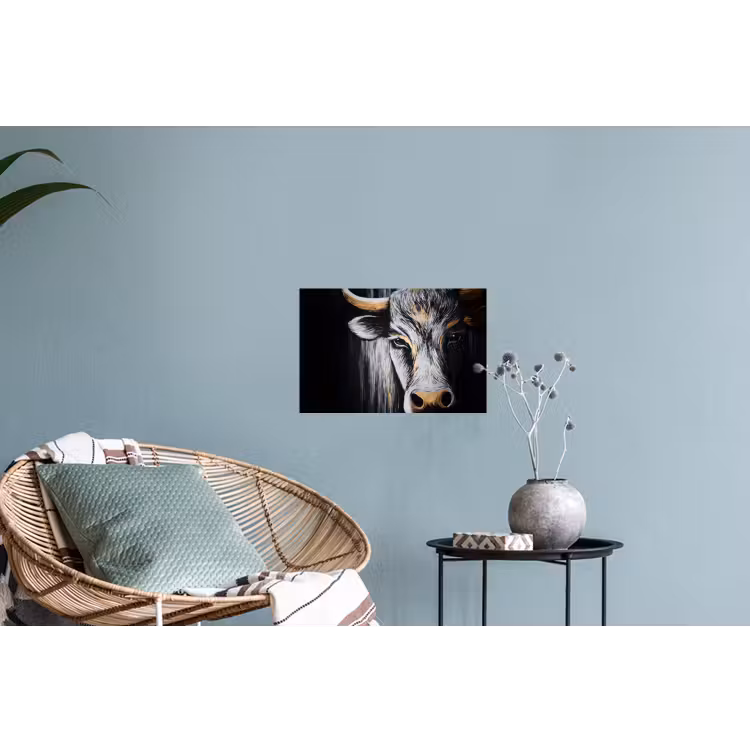 Stier - Hoorns - Snuit - Goud Muursticker klein -plant