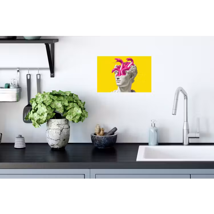 Buste - Slangen - Geel Muursticker klein -keuken