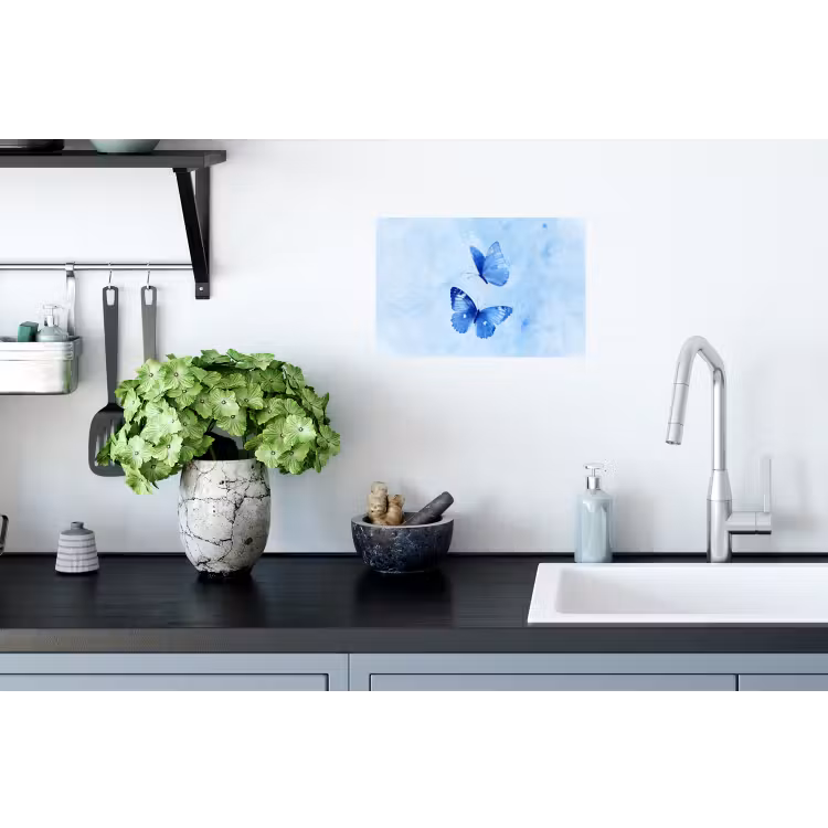 Vlinders - Sierlijk - Blauw Muursticker klein -keuken
