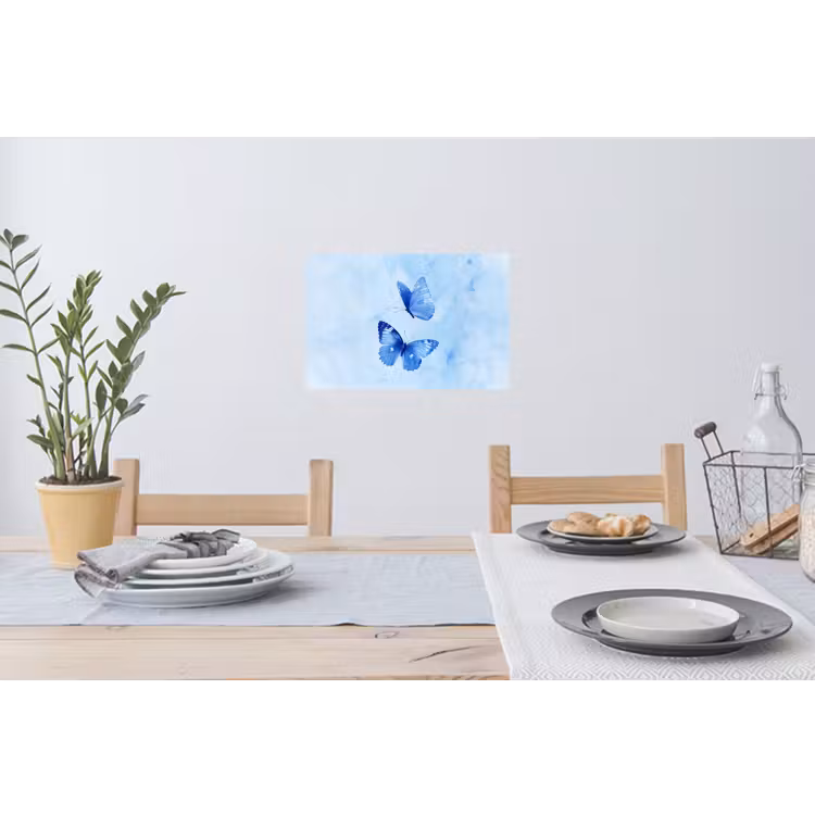 Vlinders - Sierlijk - Blauw Muursticker klein -eettafel