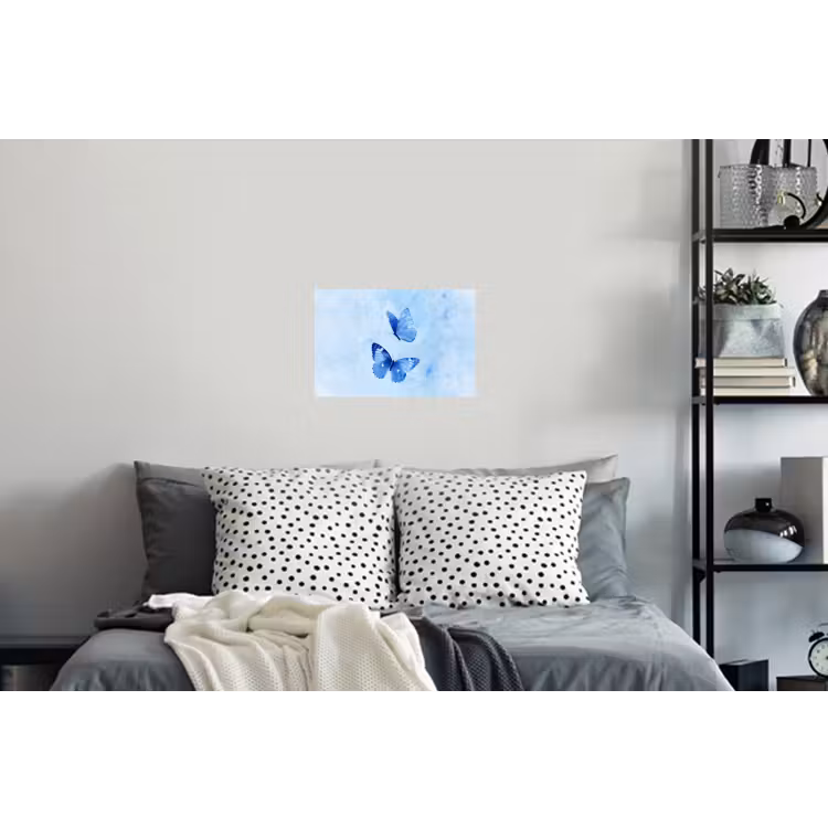 Vlinders - Sierlijk - Blauw Muursticker klein -slaapkamer