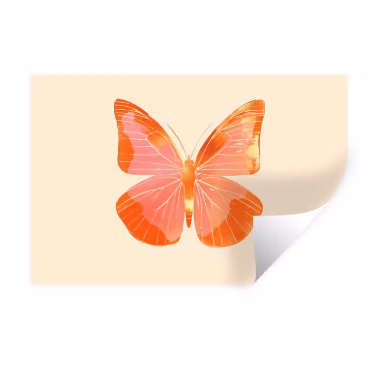 Vlinder - Minimalistisch - Roze Muursticker klein -3d
