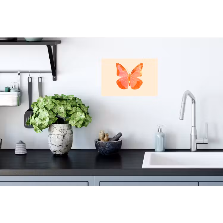 Vlinder - Minimalistisch - Roze Muursticker klein -keuken