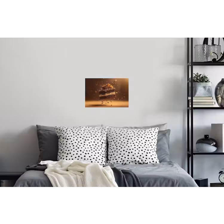 Taart - Chocolade - Eten - Brownie Muursticker klein -slaapkamer