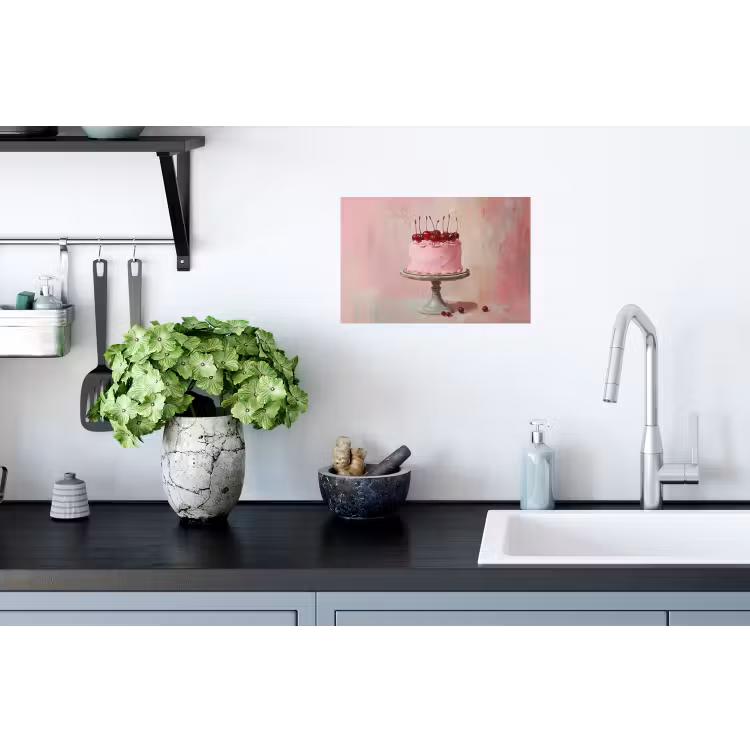Taart - Pink - Cherry Muursticker klein -keuken