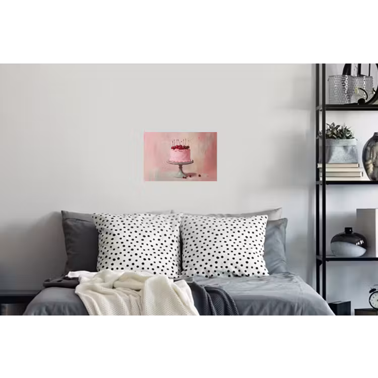 Taart - Pink - Cherry Muursticker klein -slaapkamer