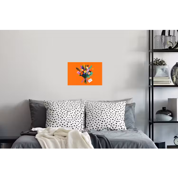 Kaartje - Boeket - Bloemen Muursticker klein -slaapkamer
