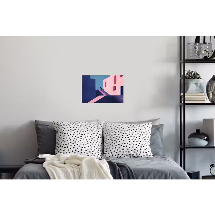 Kat - Trap - Gebouwen - Schaduwcontrasten Muursticker klein -slaapkamer