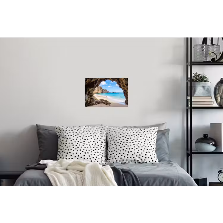 Grot - Strand - Zee - Blauw Muursticker klein -slaapkamer