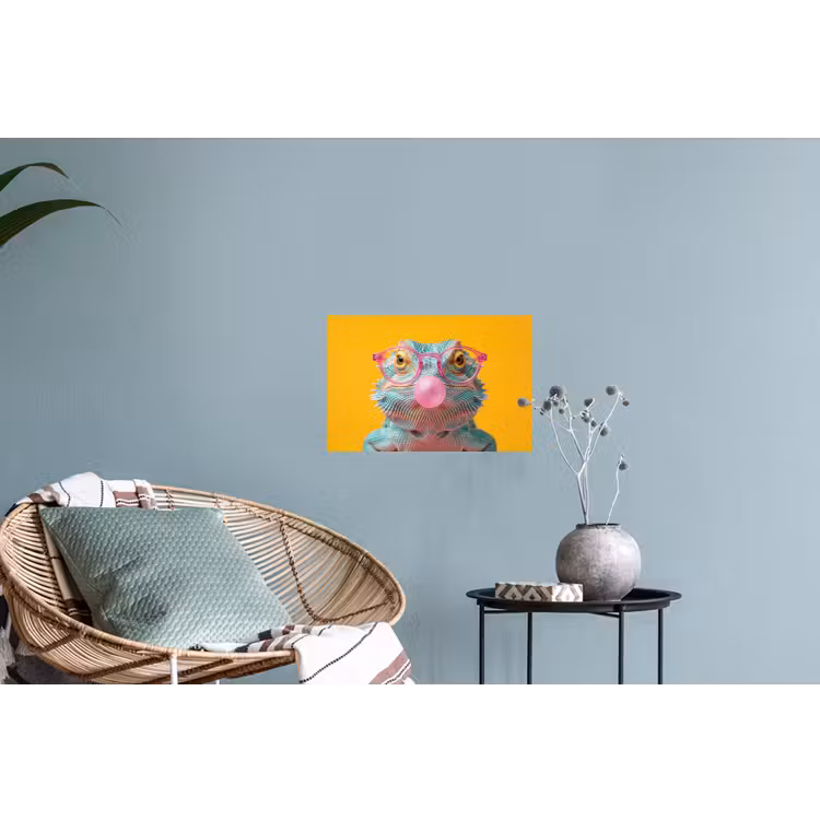 Kameleon - Kauwgom - Kleurrijk Muursticker klein -plant