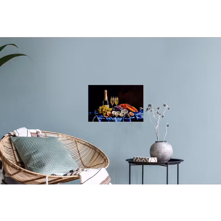 Champagne - Luxe - Oesters Muursticker klein -plant