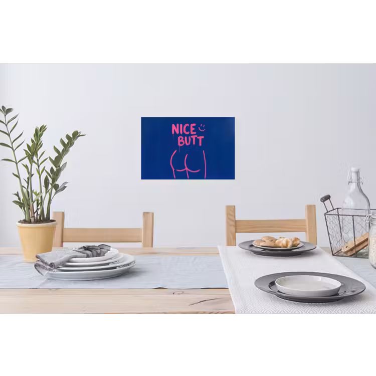Brutaal - Grappig - Blauw Muursticker klein -eettafel