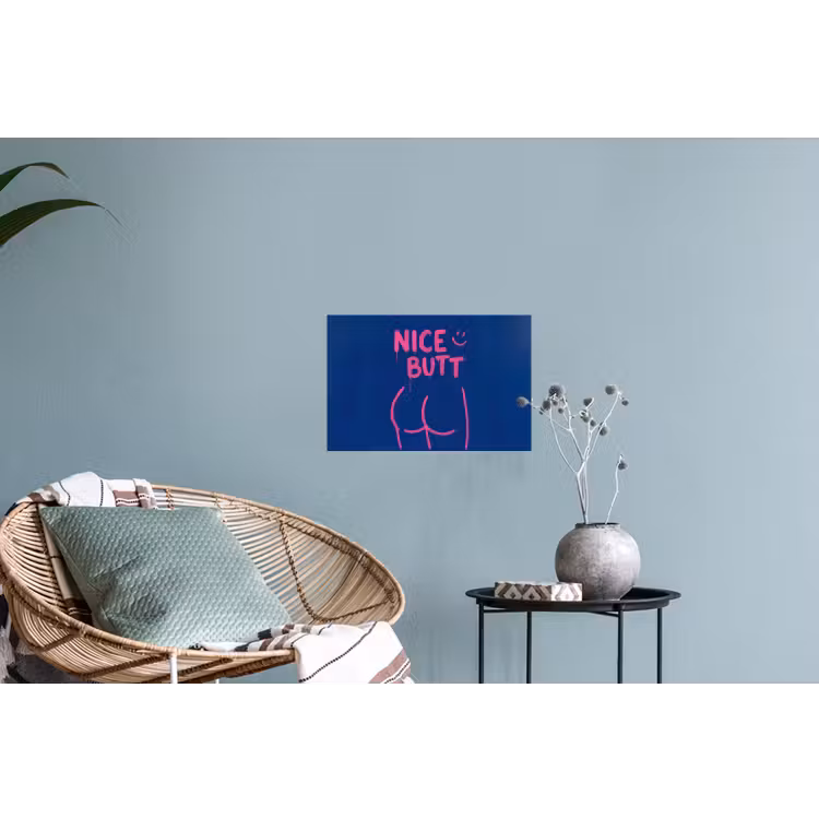 Brutaal - Grappig - Blauw Muursticker klein -plant