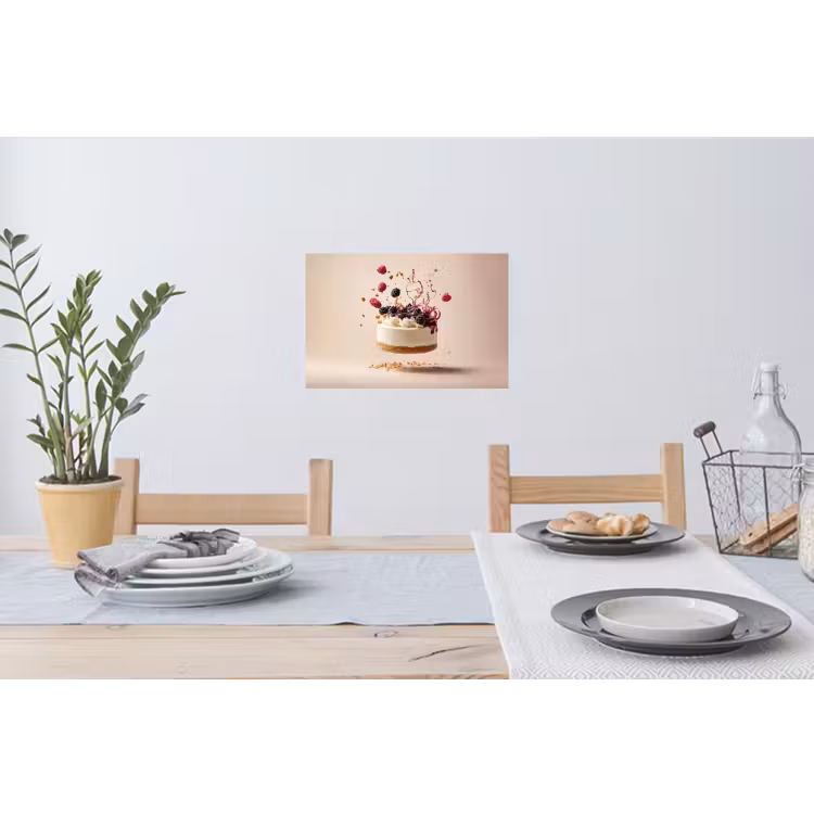 Cheesecake - Eten - Roze - Taart Muursticker klein -eettafel