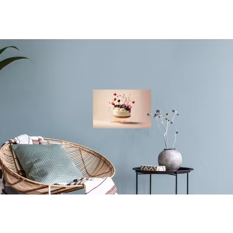 Cheesecake - Eten - Roze - Taart Muursticker klein -plant