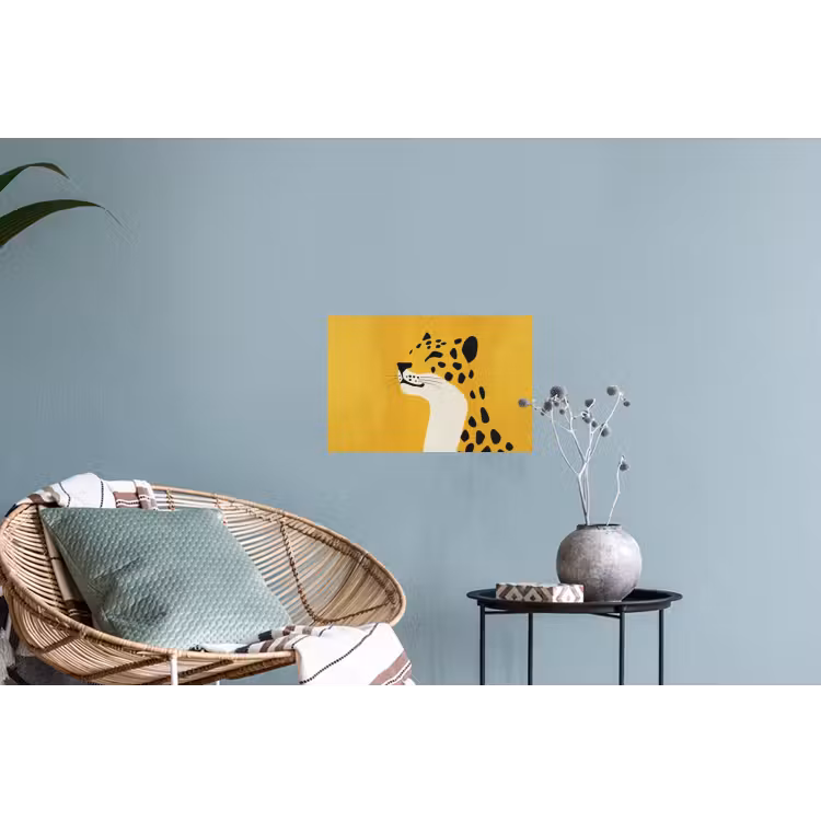 Cheetah - Illustratie - Geel Muursticker klein -plant