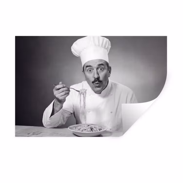Chef - Spaghetti - Pasta Muursticker klein -3d