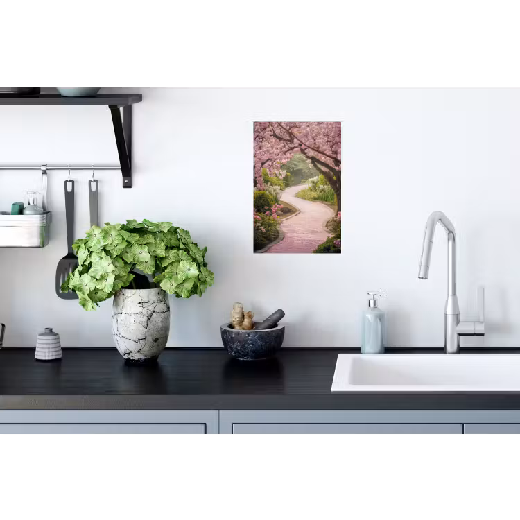 Kersenbloesem - Natuur - Sakura - Pad - Japanse tuin Muursticker klein -keuken