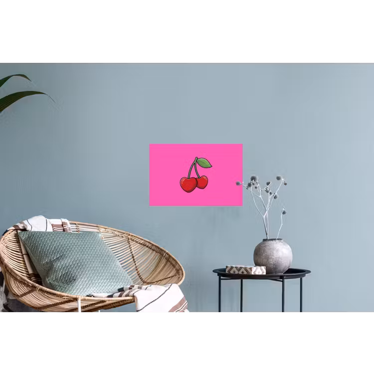 Kers - Roze - Fruit Muursticker klein -plant