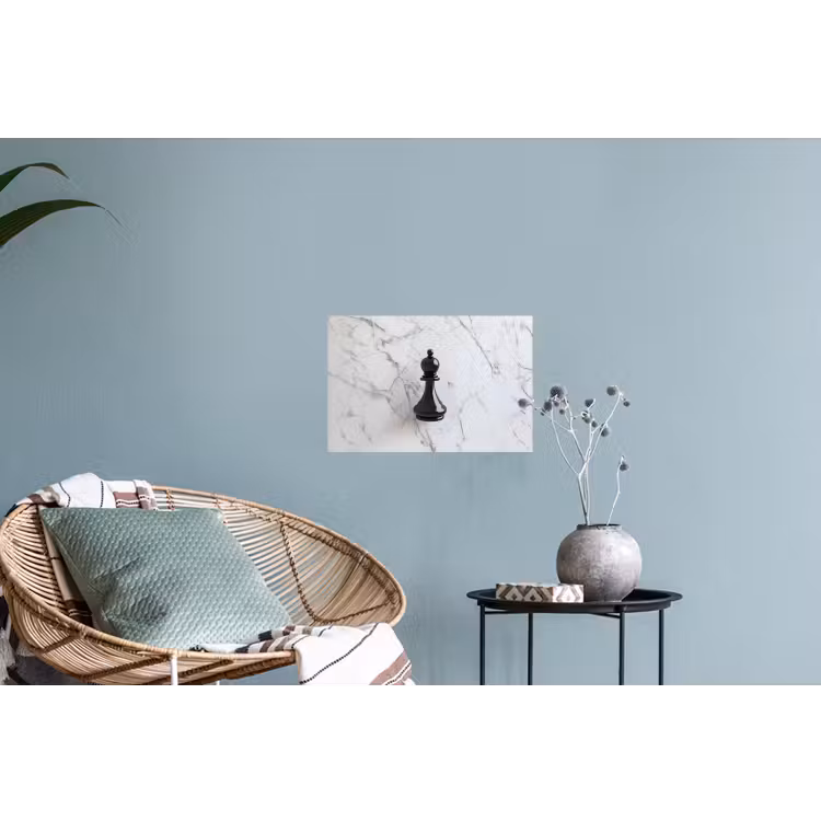 Schaakstuk - Loper - Zwart - Marmer Muursticker klein -plant