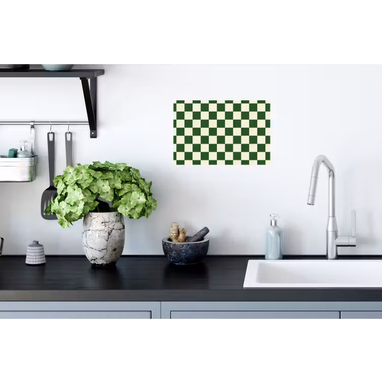 Schaakbord - Patroon - Groen Muursticker klein 286 -keuken